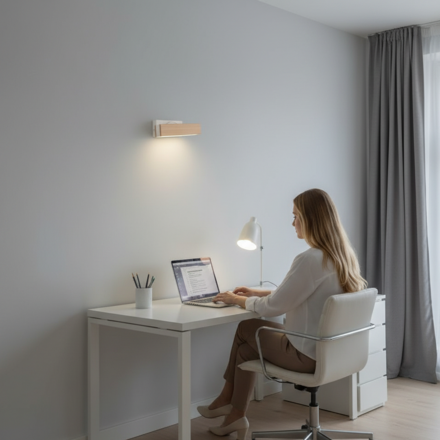 Rotatable Wooden LED Wall Light | Modern Minimalist Bedroom Lamp | Adjustable Wall Sconce