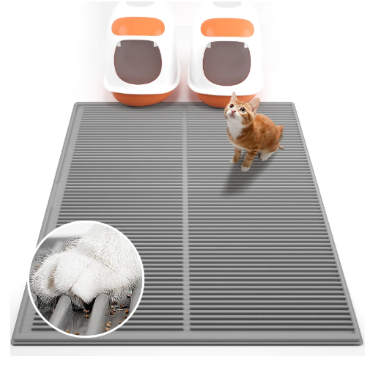Waterproof Cat Litter Mat | PetNova Easy-Clean Design | Traps Litter for Multiple Cats
