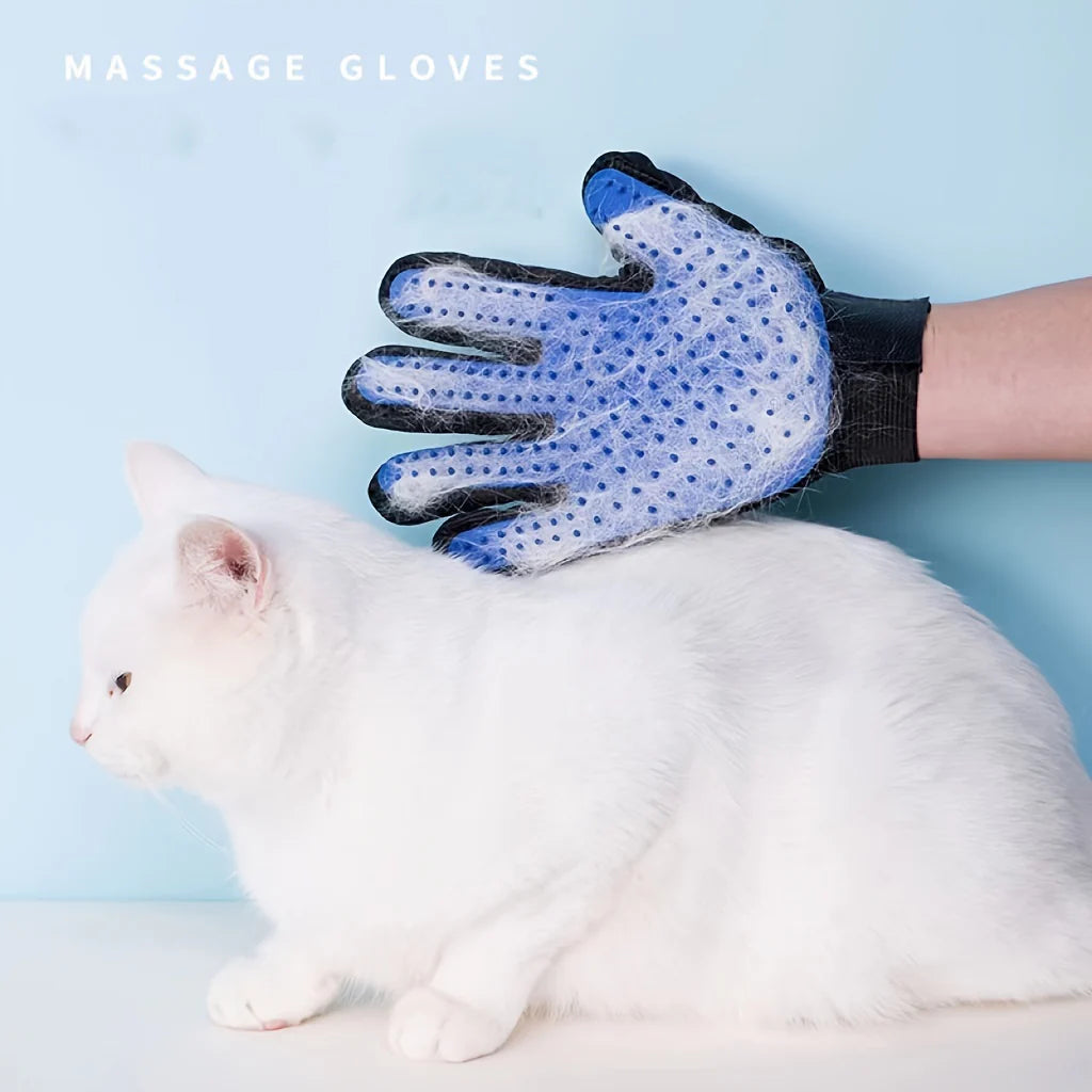 Five-finger silicone pet grooming brush glove
