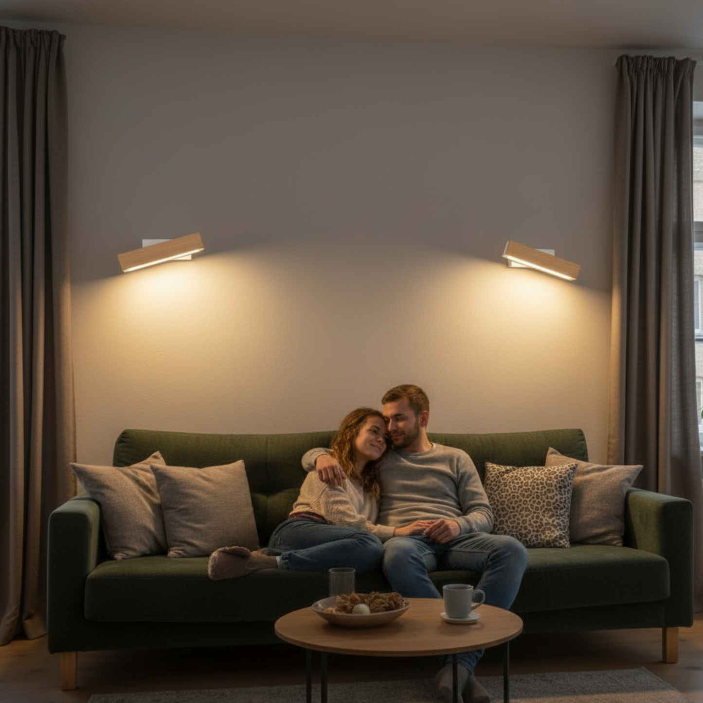 Rotatable Wooden LED Wall Light | Modern Minimalist Bedroom Lamp | Adjustable Wall Sconce