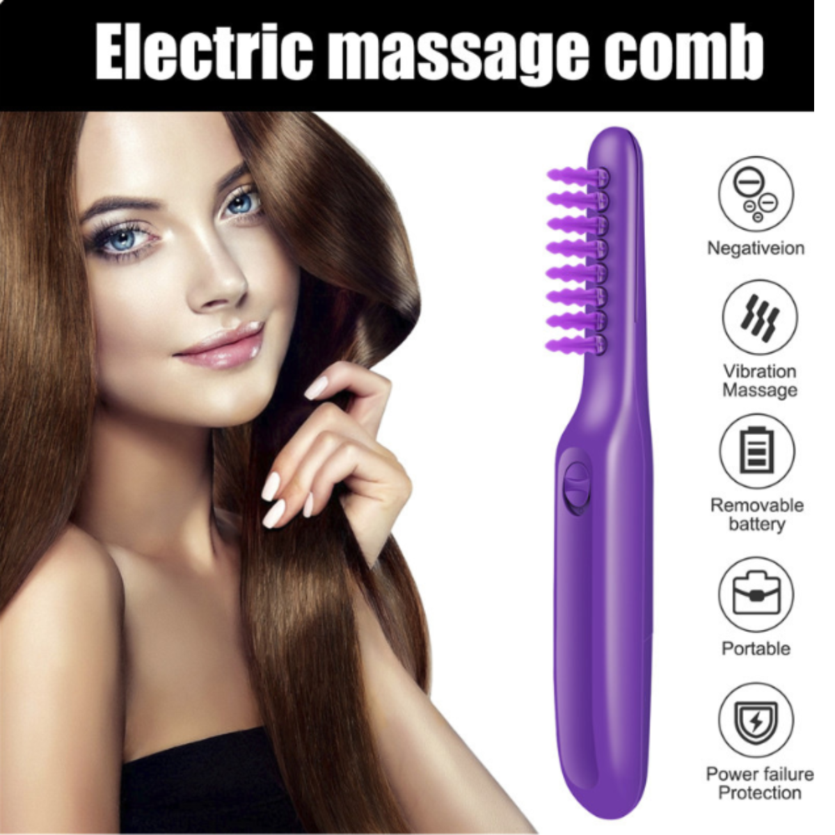 Electric Detangling Brush | Scalp Massage Hair Brush | Gentle Hair Detangler for All Hair Types