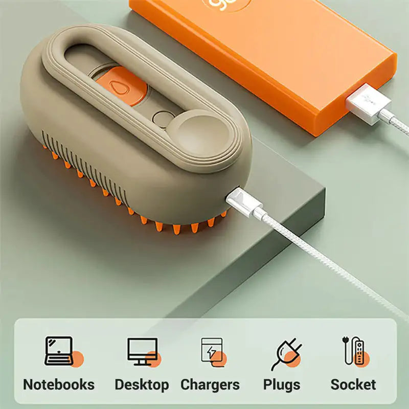 Electric Pet Brush 3-in-1 | Steam Grooming, Hair Removal & Massage for Cats & Dogs