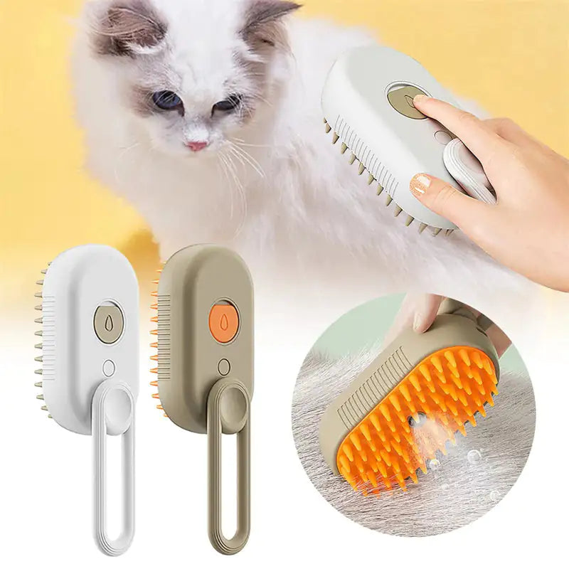 Electric Pet Brush 3-in-1 | Steam Grooming, Hair Removal & Massage for Cats & Dogs