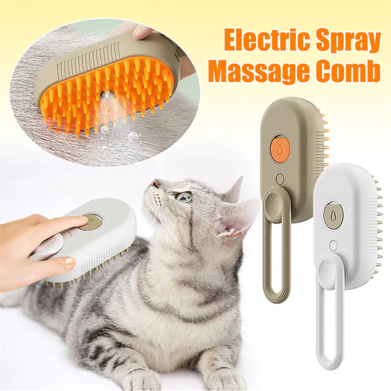 Electric Pet Brush 3-in-1 | Steam Grooming, Hair Removal & Massage for Cats & Dogs