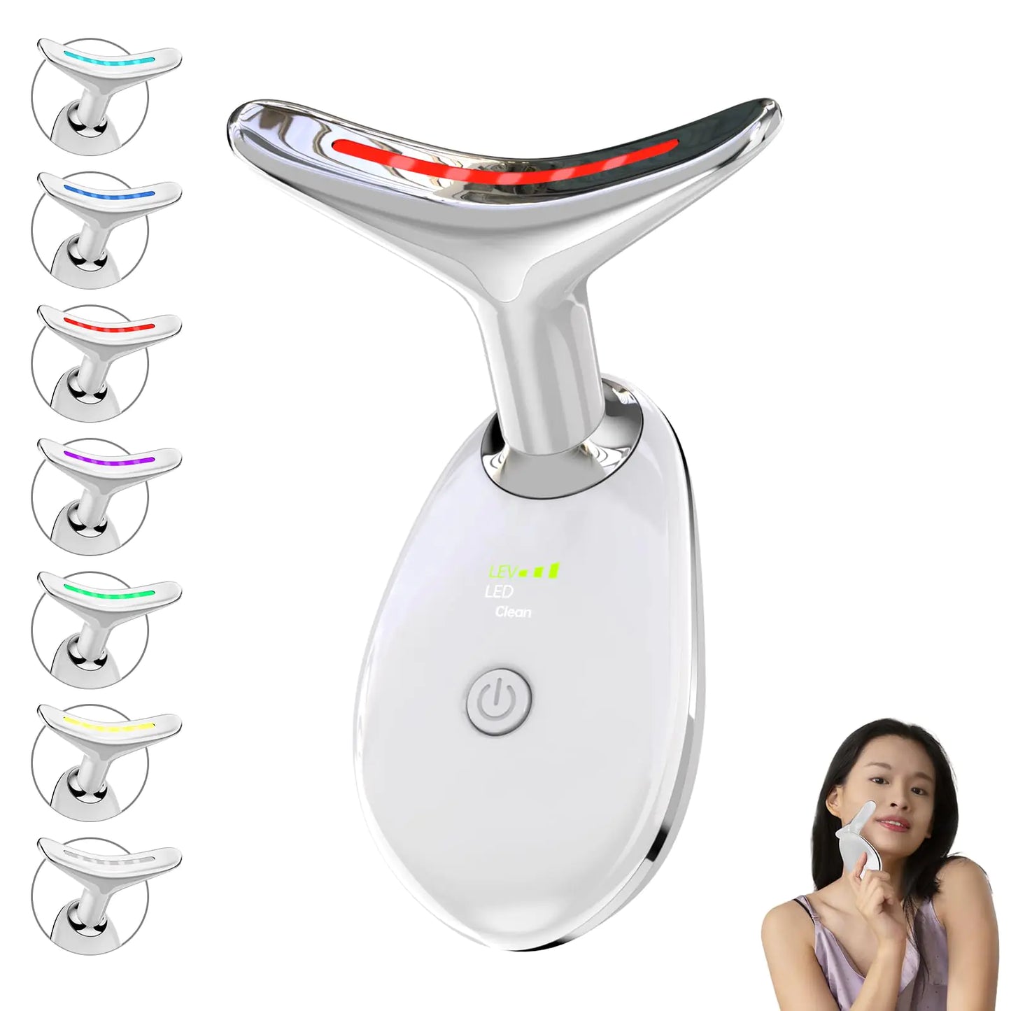 Floverkity 7-Light Face Massager | Red Light Therapy | At-Home Skincare Tool