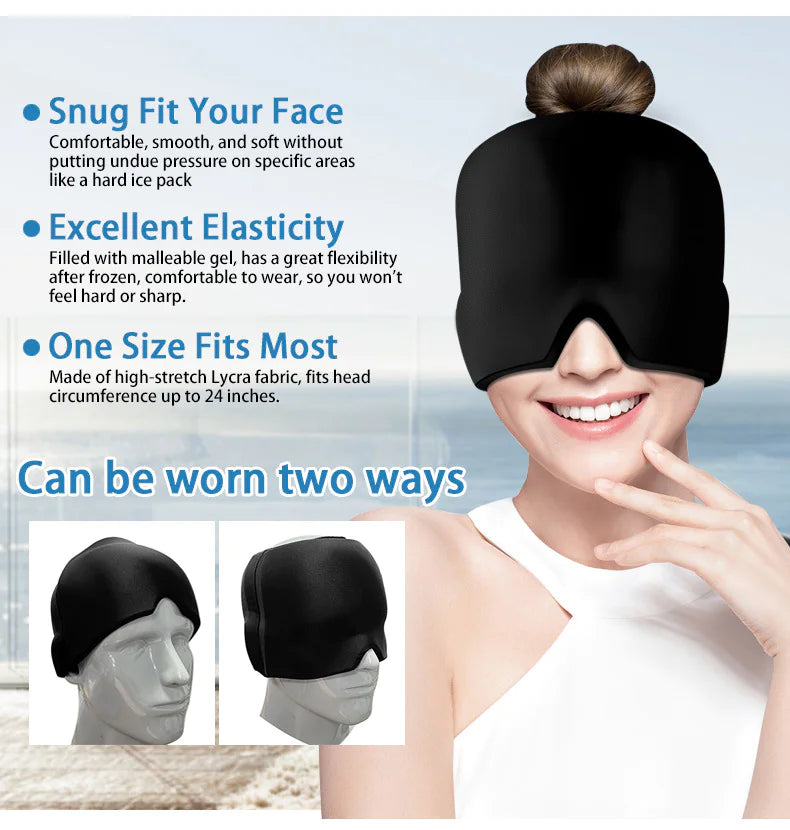 Ice Eye Mask for Headache Relief | Gel Cold Pack | Migraine & Stress Relief
