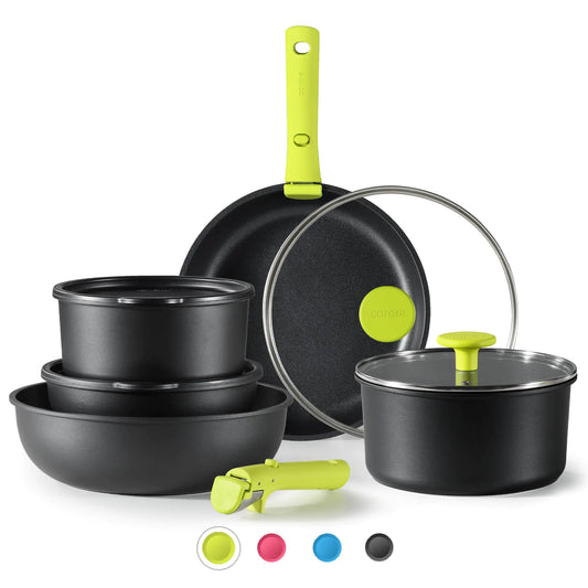 Nonstick Cookware Set | Carote Detachable Handle | Oven and Fridge Safe Kitchen Set